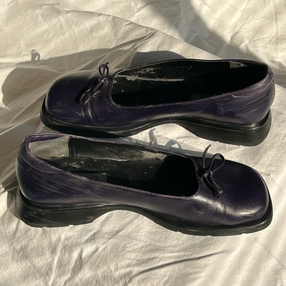 ALDO Vintage Flats 90's Indigo Purple Leather Shoes | Women's Size 7.5 - Picture 10 of 12